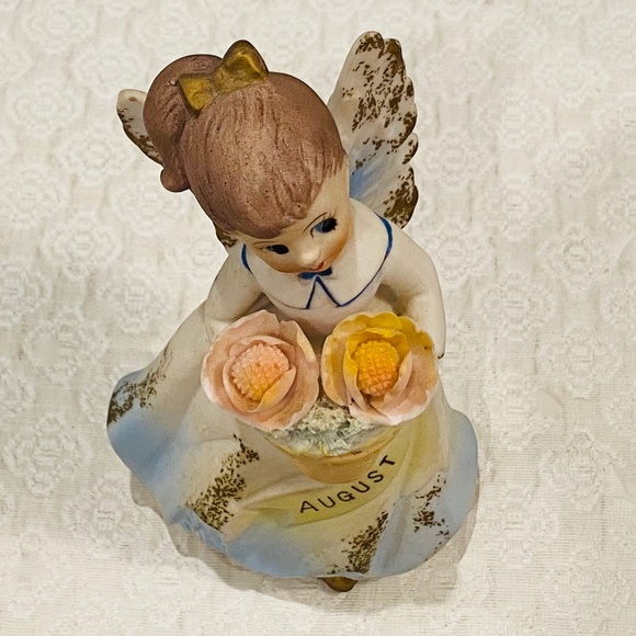 O6-BUNDLE ONLY! Vintage Ardco August Angel Figurine-Birthday Girl of the Month - Picture 3 of 10